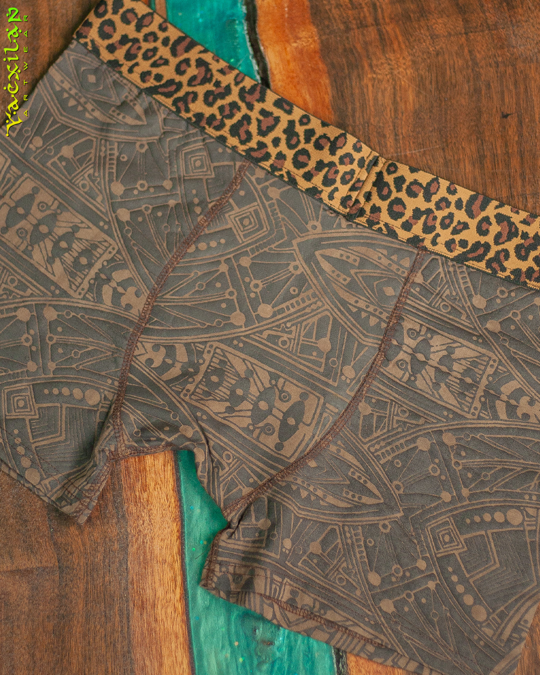 Underwear Men Bamboo Veg Dye Veg Print - Brown POPPYFIELDS Leopard